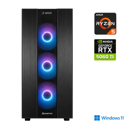 Računalnik ANNI Gamer Advanced R5 5500 / RTX 5060 Ti / 16 GB / 1 TB / W11H