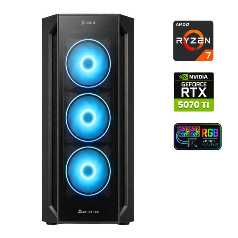 Računalnik ANNI Gamer Elite R7 7800X3D / RTX 5070 Ti / 64 GB / 2 TB