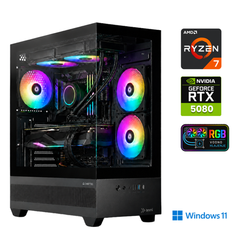 Računalnik ANNI Gamer Elite R7 9700X / RTX 5080 / 32 GB / 2 TB / W11H