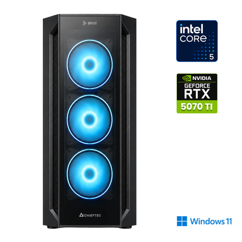 Računalnik ANNI Gamer Extreme i5-14400F / RTX 5070 Ti / 32 GB / 2 TB / W11H