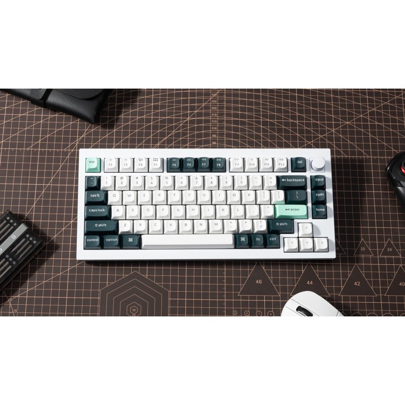 Tipkovnica Keychron Q1 HE, Gateron Nebula stikala, RGB, UK, bela