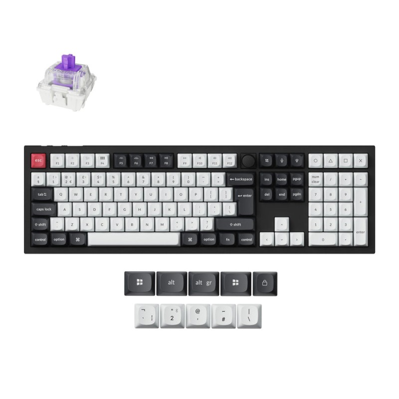 Tipkovnica Keychron Q6 HE, Gateron Nebula stikala, RGB, PBT, UK, črna