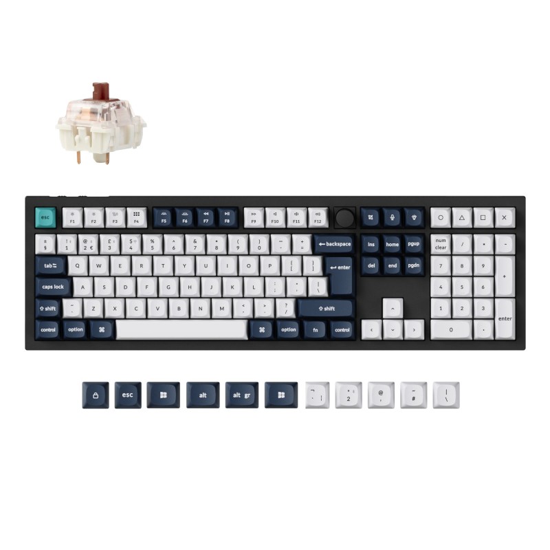 Tipkovnica Keychron Q6 Max, Gateron Jupiter rjava stikala, RGB, PBT, UK, črna
