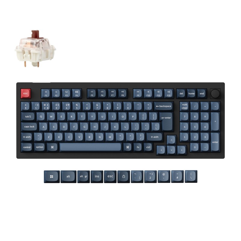 Tipkovnica Keychron V5 Max, Gateron Jupiter rjava stikala, RGB, PBT, UK, črna