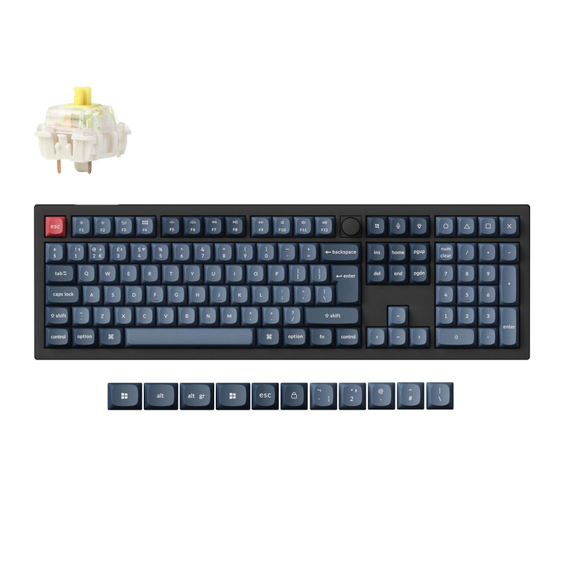 Tipkovnica Keychron V6 Max, Gateron Jupiter banana stikala, RGB, PBT, UK, črna