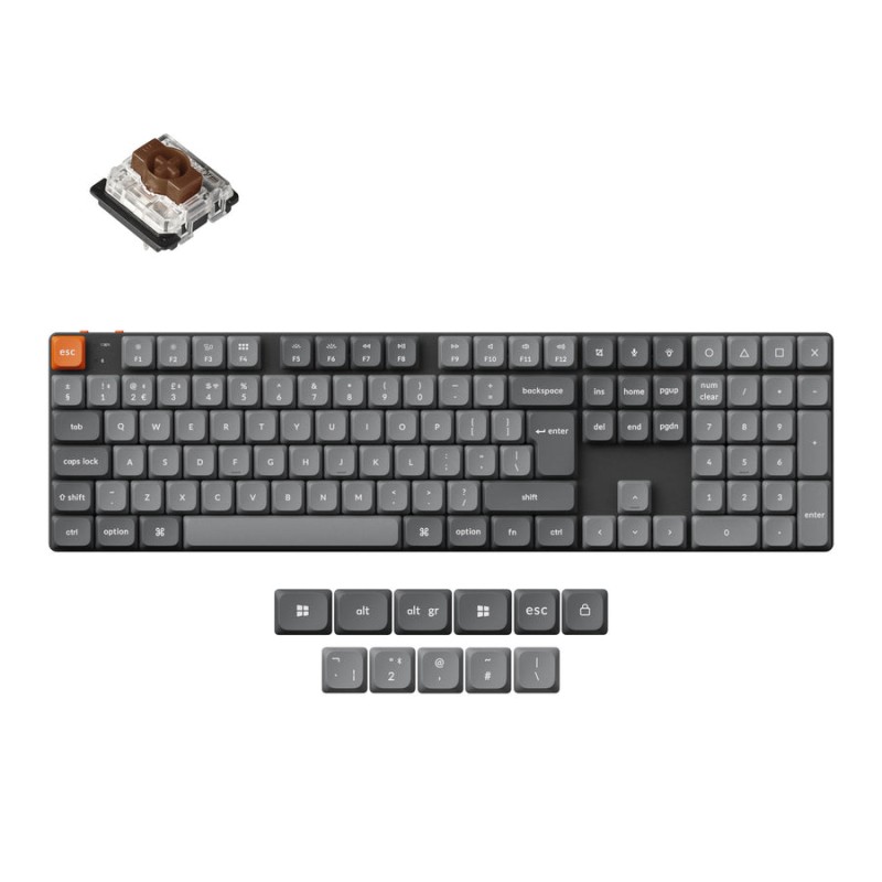 Tipkovnica Keychron K5 Max, Gateron rjava stikala, RGB, UK, PBT