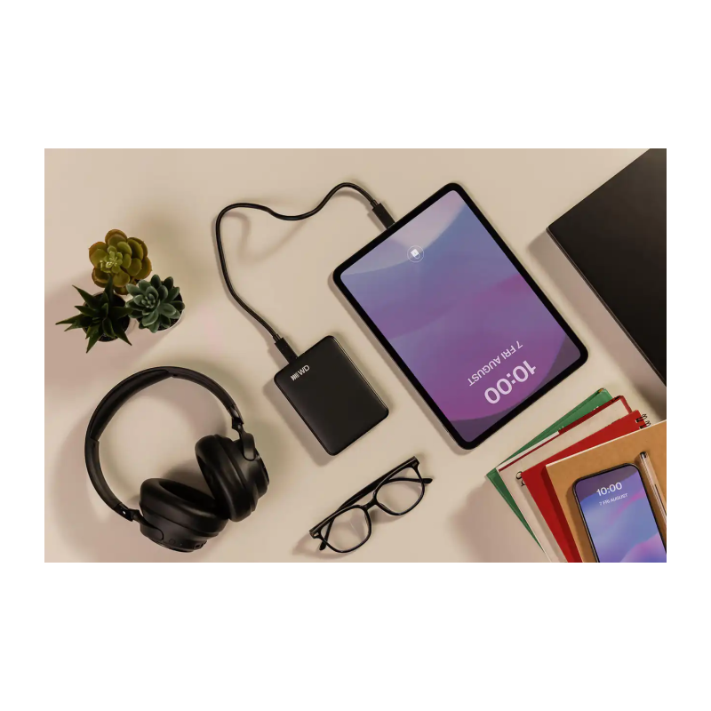 Zunanji disk 2TB WD Elements, USB-C, črn