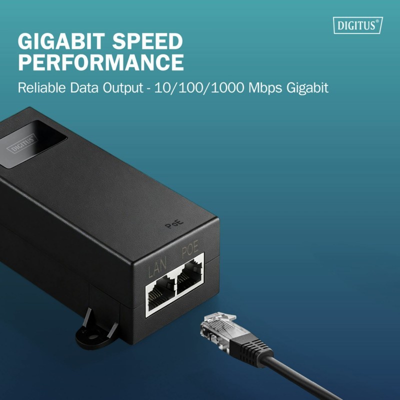 Napajalnik Digitus PoE UTP 60W IEEE802.3 bt PoE++ Ultra Giga DN-95104-1