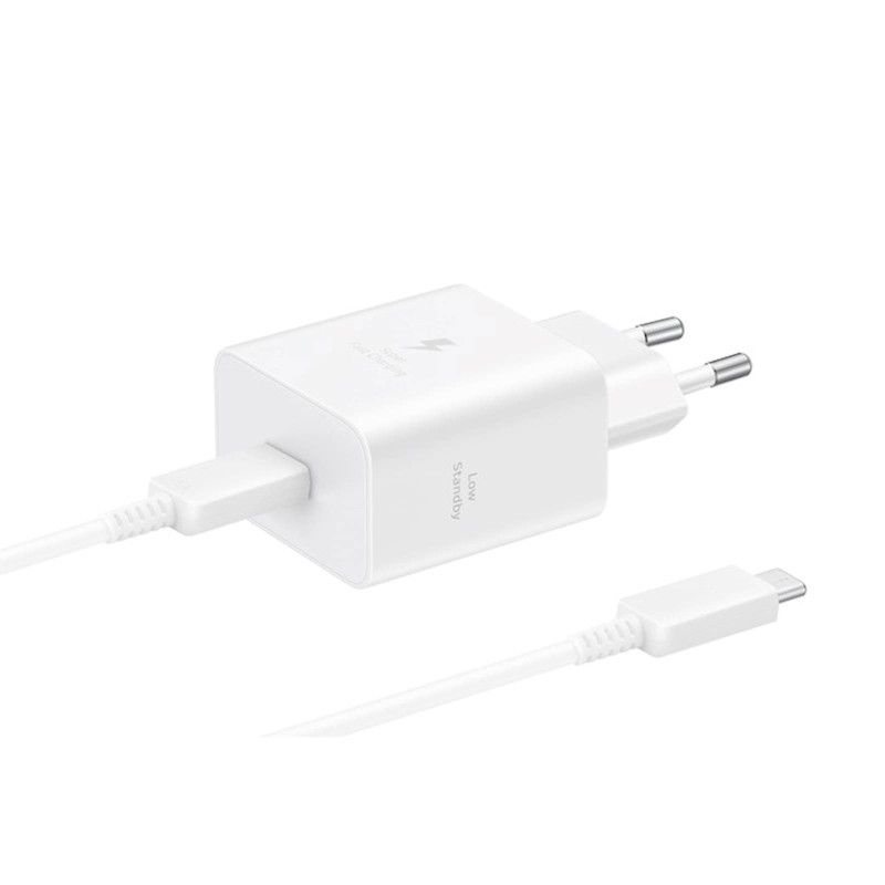 Polnilec Samsung Fast Charger 45W, USB-C, bel + USB-C kabel