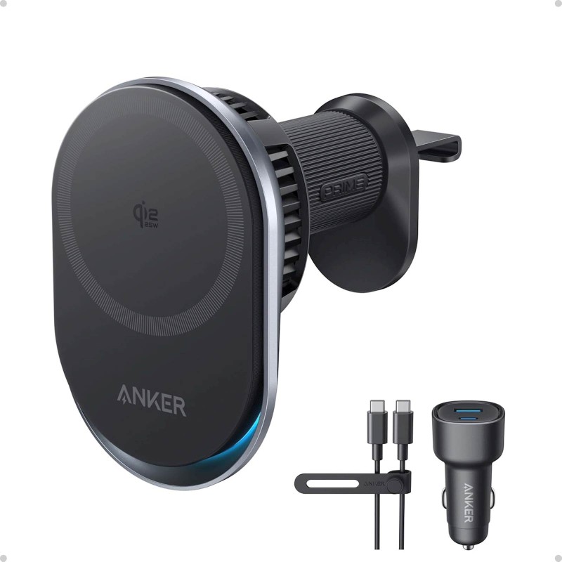 Avtomobilski brezžični polnilec Anker Prime 25W, črn