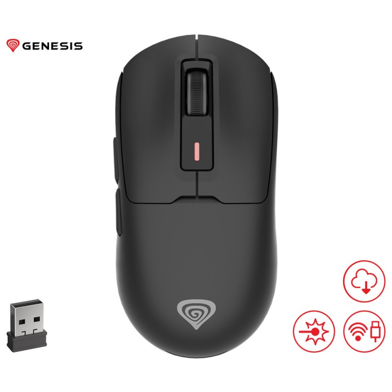 Miška Genesis Zircon 660 Pro, črna