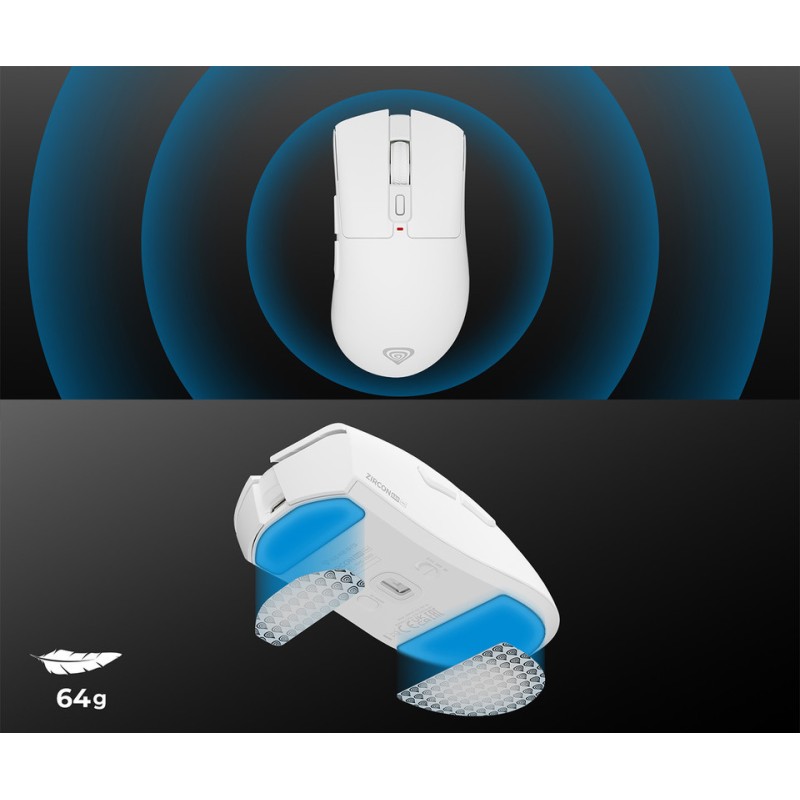 Miška Genesis Zircon 880 Pro, bela