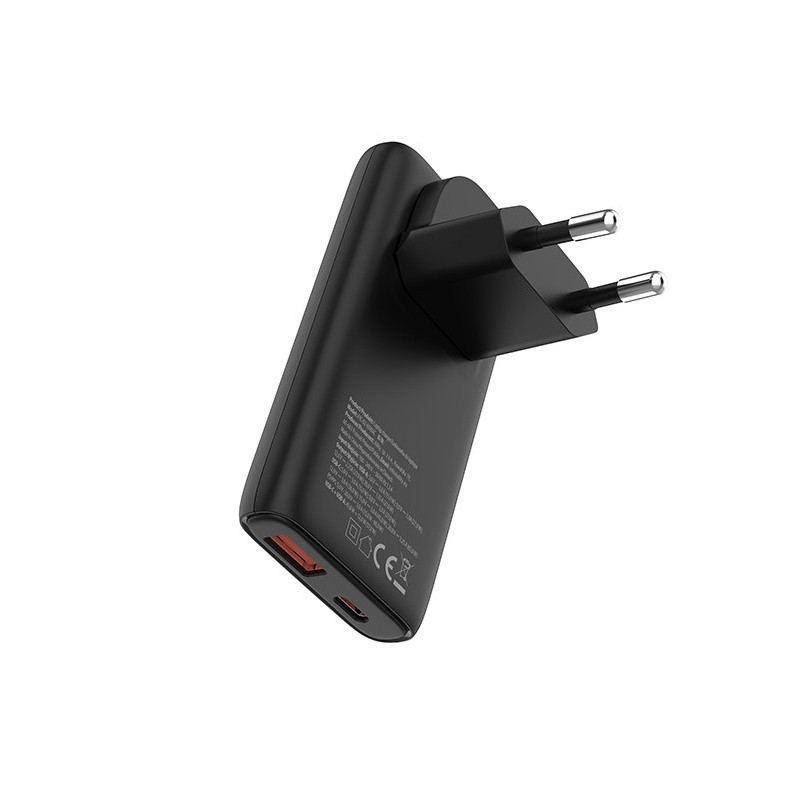 Polnilec ALLITY ATC-02 GaN, 65W, 1x USB-C, 1x USB-A, PD, QC, črn