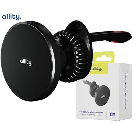 Avtomobilski brezžični polnilec ALLITY ACH-300, 15W, MagSafe, USB-C, črn