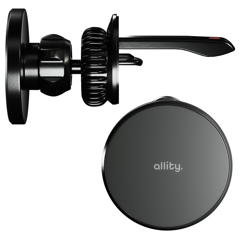 Avtomobilski brezžični polnilec ALLITY ACH-300, 15W, MagSafe, USB-C, črn