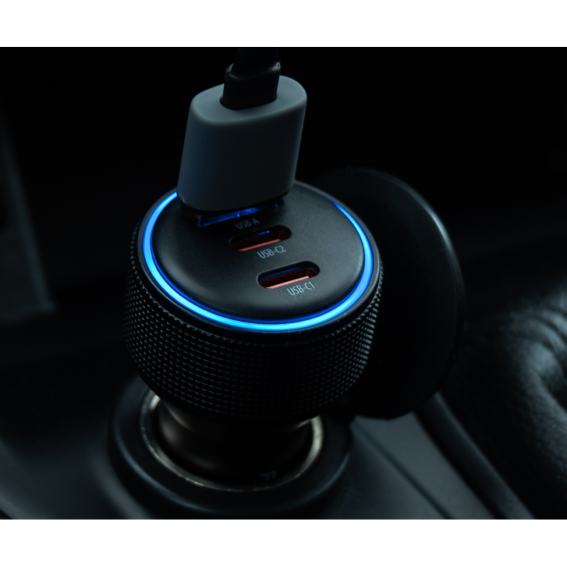 Avto polnilec FOREVER CC-07-66ACC, 66W, 12-24V, 1x USB-A, 2x USB-C, QC, PD, črn