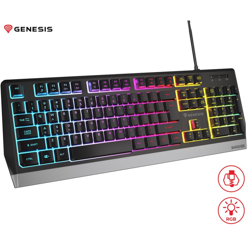Tipkovnica Genesis Rhod 300, RGB, črna