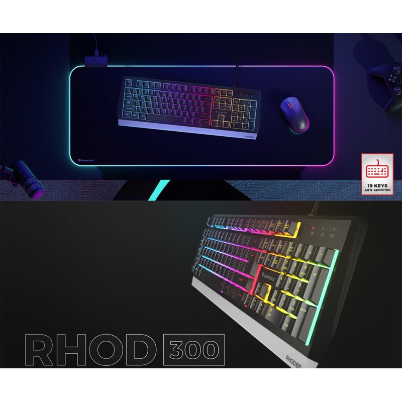 Tipkovnica Genesis Rhod 300, RGB, črna