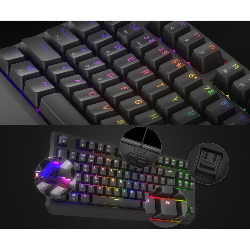 Tipkovnica Genesis Thor 230 TKL, RGB, Outemu Brown stikala, črna
