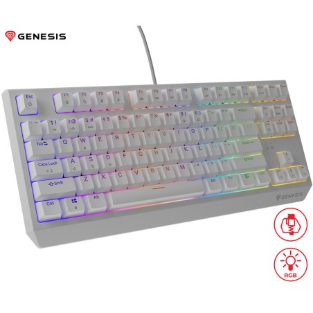 Tipkovnica Genesis Thor 230 TKL, RGB, Outemu Brown stikala, bela