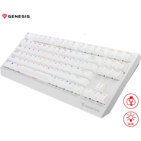 Tipkovnica Genesis Thor 230 TKL, RGB, Outemu Red stikala, bela