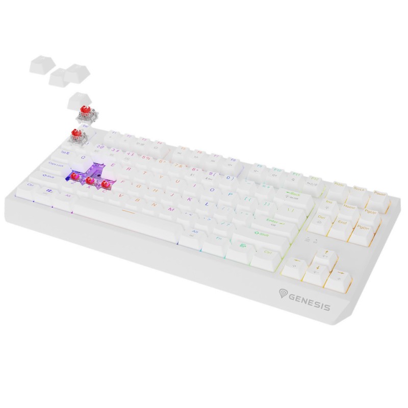Tipkovnica Genesis Thor 230 TKL, RGB, Outemu Red stikala, bela