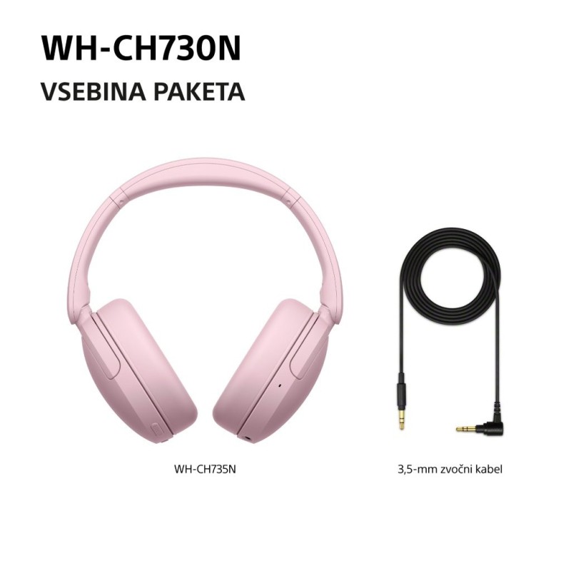 Slušalke Sony WH-CH730N, roza