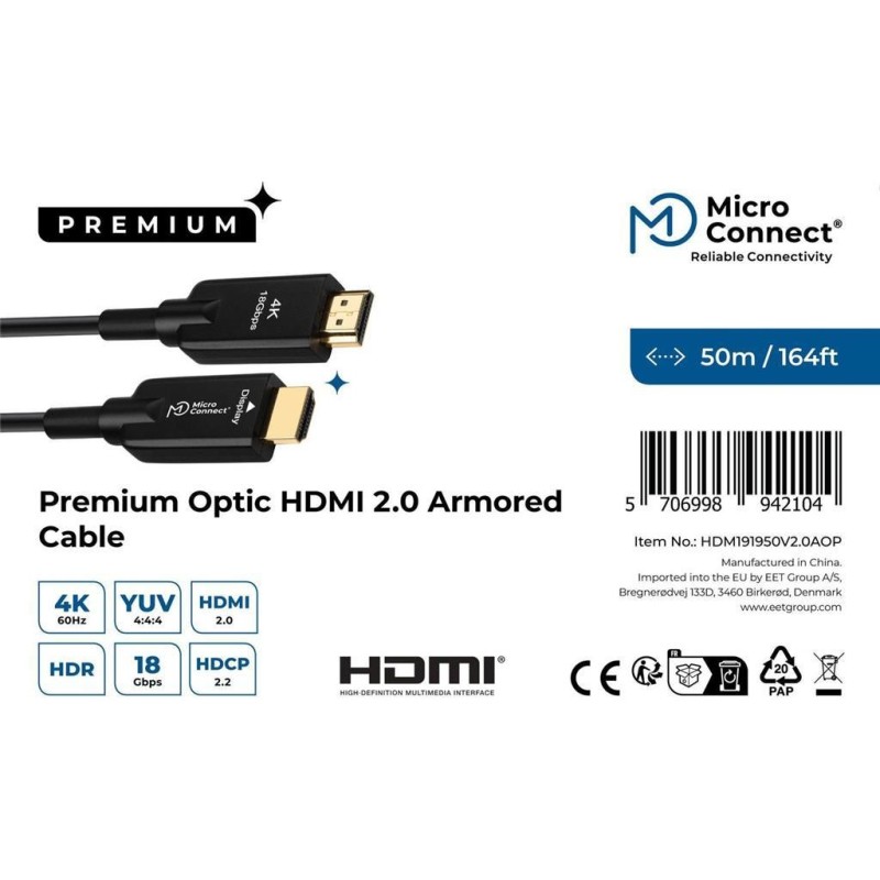 Kabel MicroConnect Premium Optic HDMI, 50m