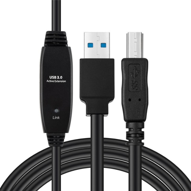 Kabel MicroConnect aktivni USB 3.2 Gen 1 A-B, črn, 7m