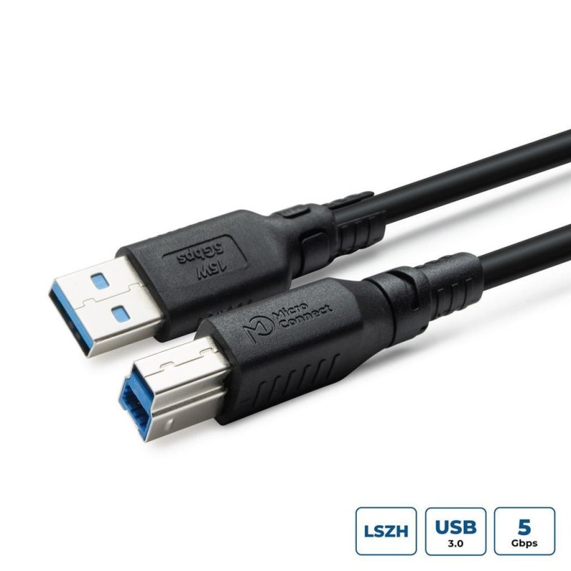 Kabel MicroConnect ColorFlex USB 3.2 A-B Gen 1, brez halogena (LSZH), 1m