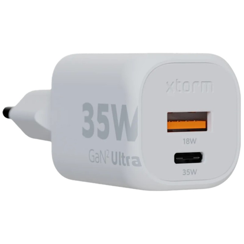 Polnilec Xtorm GaN2 Ultra 35W, USB-C/A, bel
