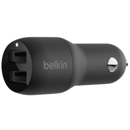 Avtomobilski polnilec Belkin BoostCharge 12W, 2x USB-A, črn