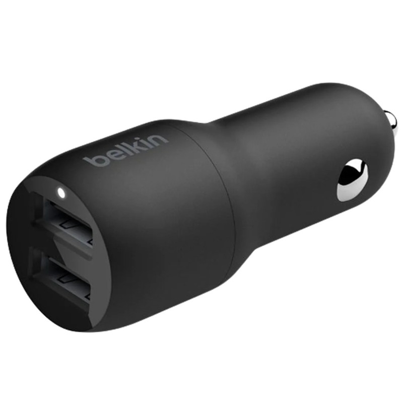 Avtomobilski polnilec Belkin BoostCharge 12W, 2x USB-A, črn