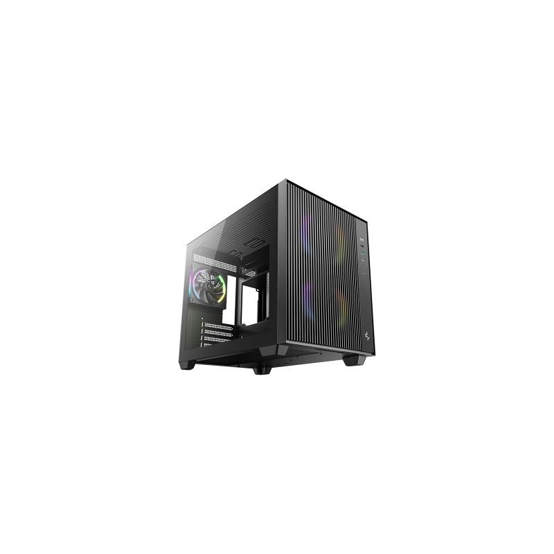 Ohišje DeepCool CG330 MESH 3F, micro-ATX, ARGB, kaljeno steklo, črno