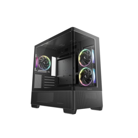 Ohišje DeepCool CG380U 3F, micro-ATX, ARGB, kaljeno steklo, črno