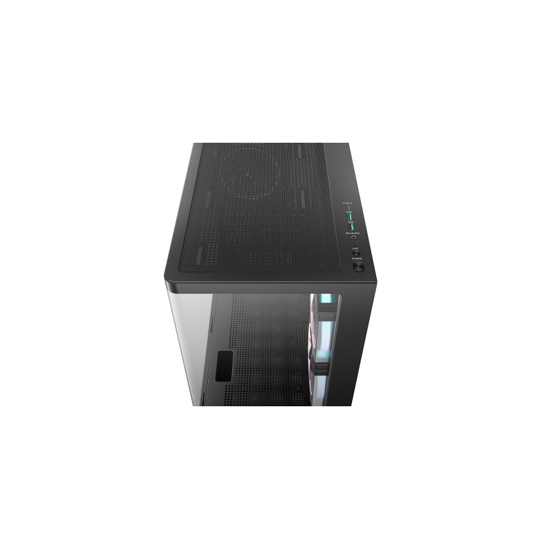 Ohišje DeepCool CG380U 3F, micro-ATX, ARGB, kaljeno steklo, črno