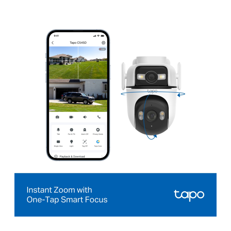 IP kamera TP-Link Tapo C545D Dual Lens, 3MP + 3MP, zunanja, bela
