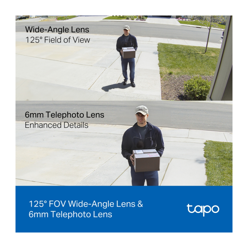 IP kamera TP-Link Tapo C246D Dual Lens, 3MP, notranja/zunanja, bela