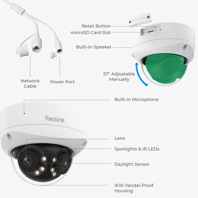 IP kamera Reolink Duo Series P737 PoE, 8MP, zunanja, bela