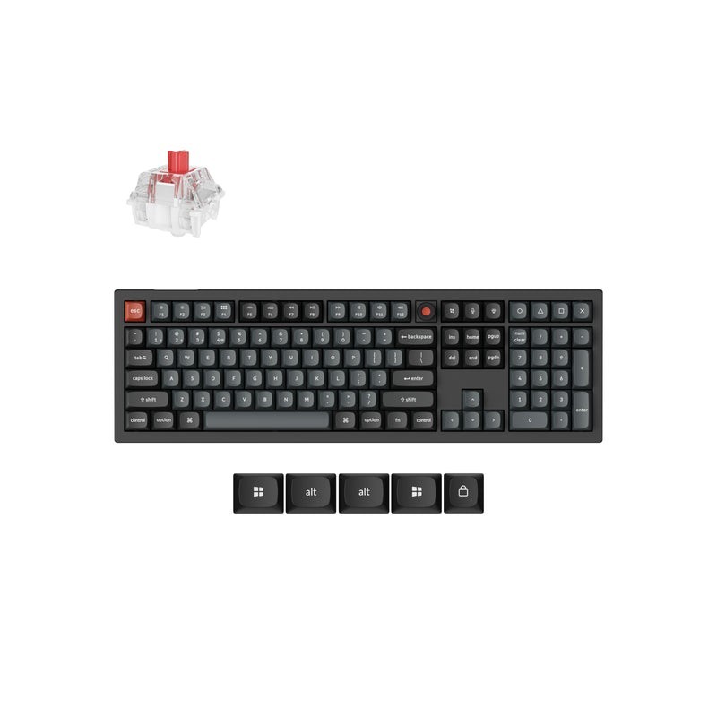 Tipkovnica Keychron V6 8K, RGB, Keychron Super rdeča stikala, UK, črna
