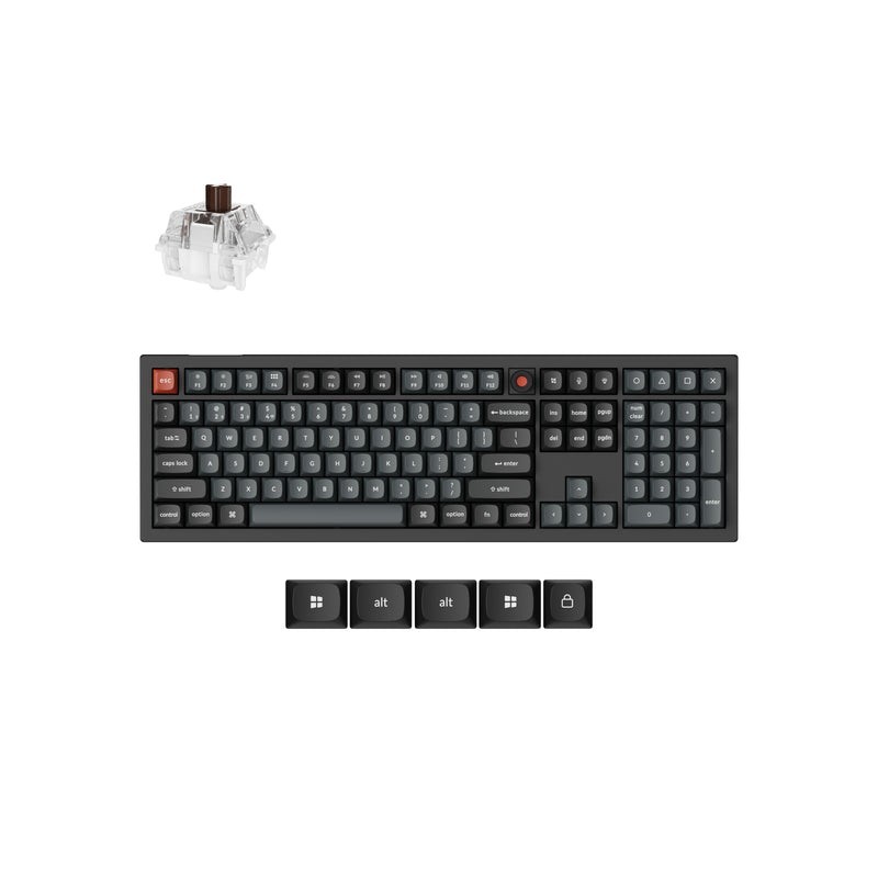 Tipkovnica Keychron V6 8K, RGB, Keychron Super rjava stikala, UK, črna