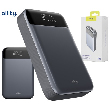 Prenosna baterija Powerbank Allity APB-200, 19.200mAh, PD, QC, siva