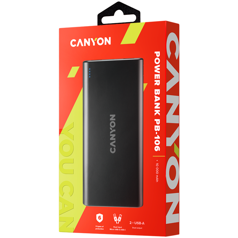 Prenosna baterija Powerbank Canyon PB-106, 10000mAh