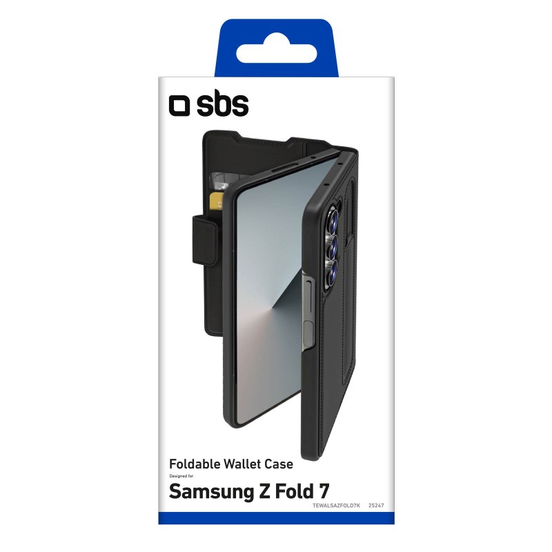 Preklopna torbica Wallet Stand za Galaxy Z Fold7, črna