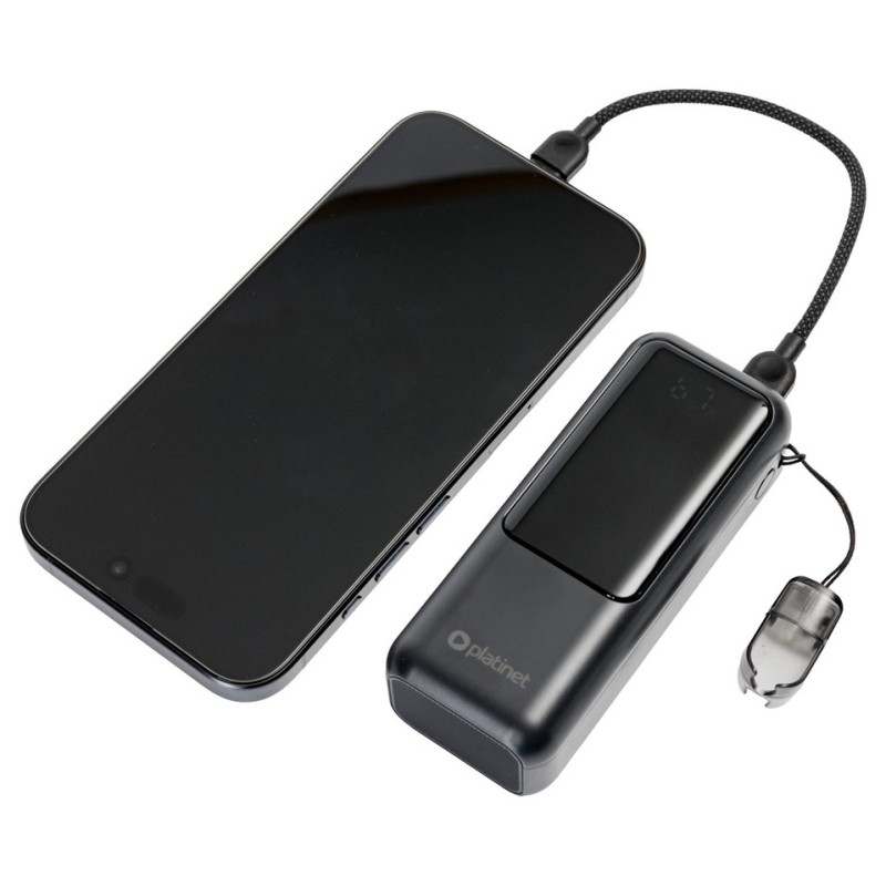 Prenosna baterija Powerbank Platinet PMPB1020P 2V1, 10.000mAh, QC, PD, črna