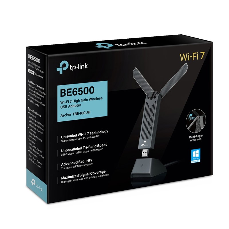 Brezžična mrežna kartica TP-Link Archer TBE400UH BE6500, Wi-Fi 7