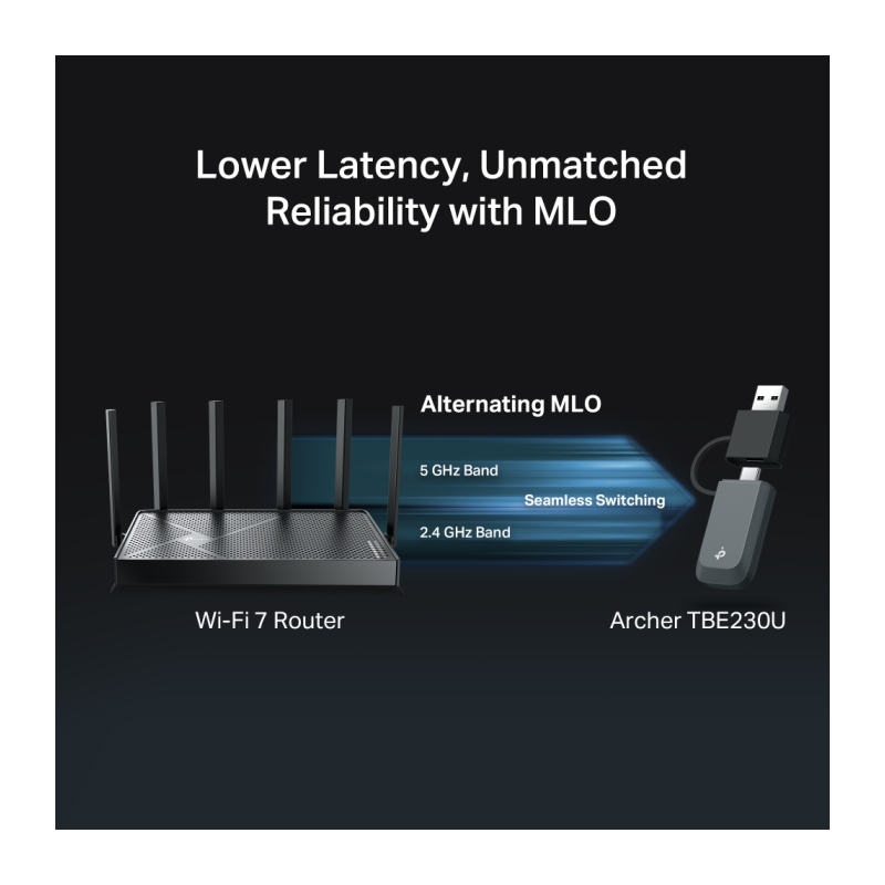 Brezžična mrežna kartica TP-Link Archer TBE230U BE3600 Wi-Fi 7, USB-C/A
