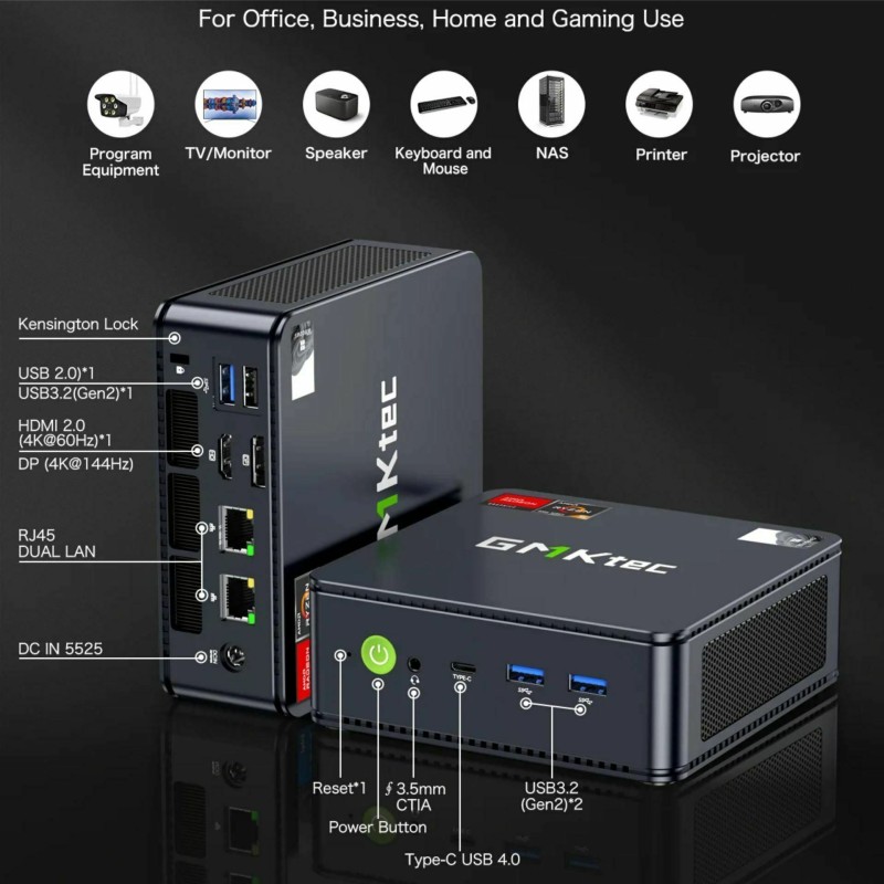Računalnik Nettop GMKtec M6 R5-7640HS, 32GB, 1TB, Radeon 760M