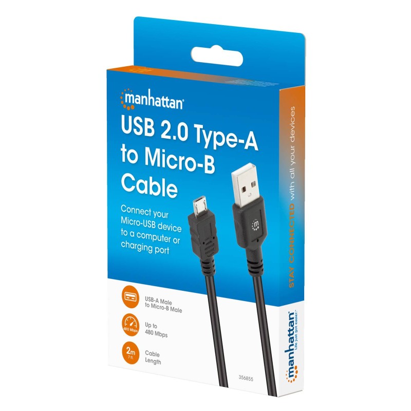 Kabel Manhattan USB 2.0 Type-A na Micro-USB Type-B (M/M), 2m