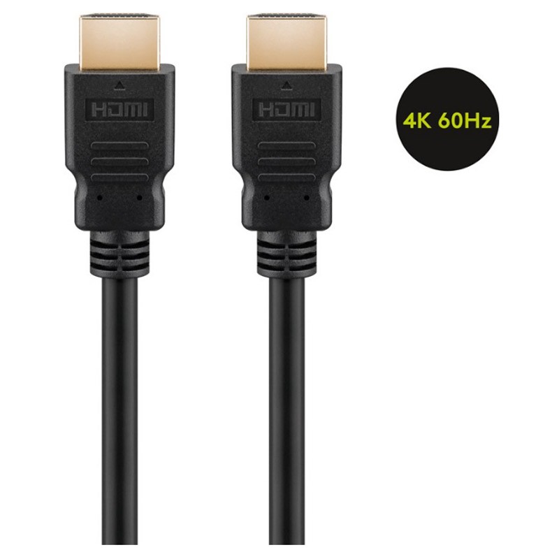Kabel Goobay HDMI 2.0 (M/M), 4K, 60Hz, z Ethernetom, pozlačen, 5m, črn